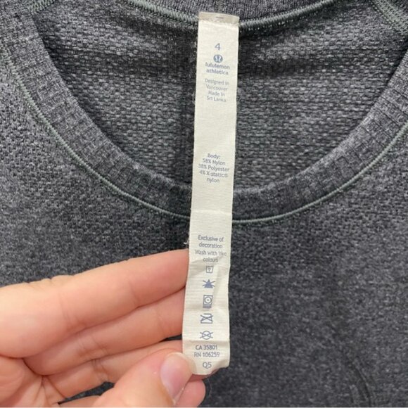 Lululemon Swiftly Tech Long Sleeve Crew Neck Top Grey Size 4 - Picture 6 of 10